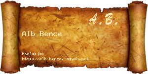 Alb Bence névjegykártya